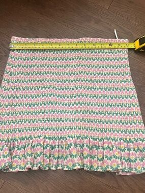 Zara Moroccan Smoked Summer Mini skirt ... size L